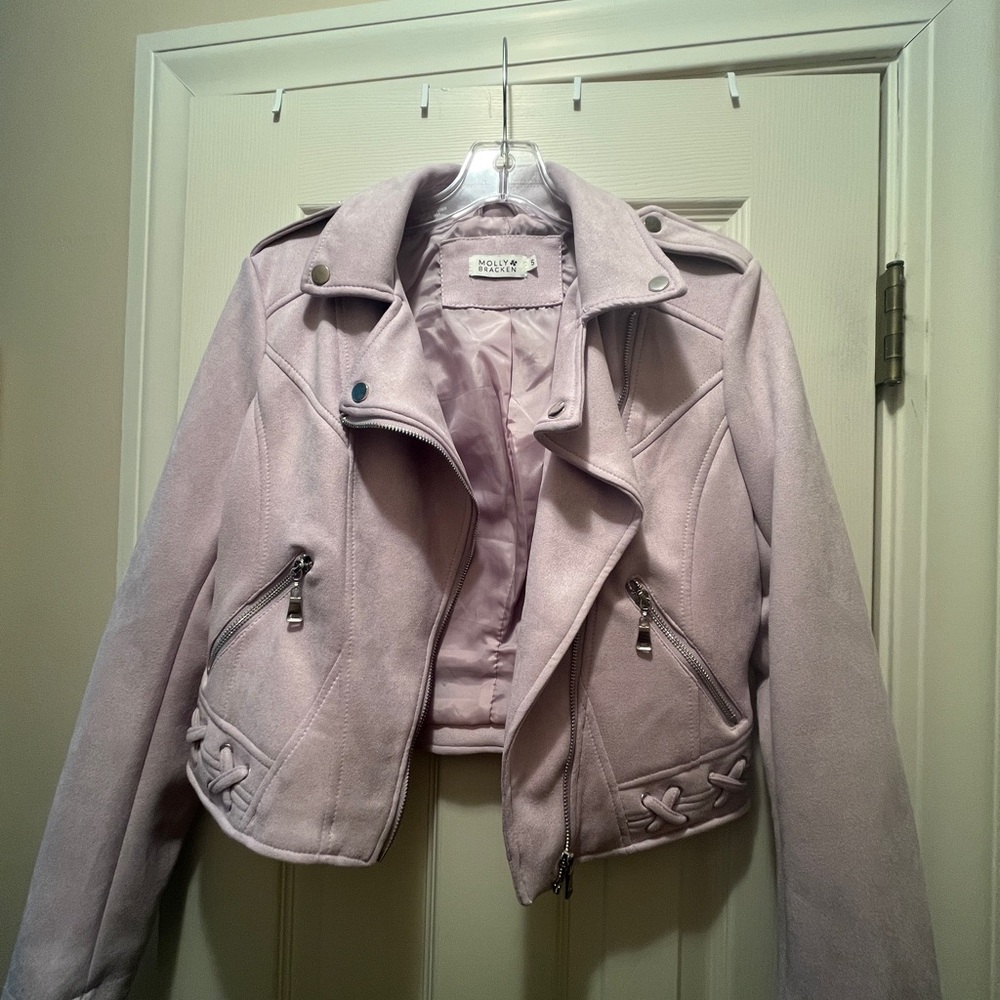Molly Bracken Light Purple Suede Jacket